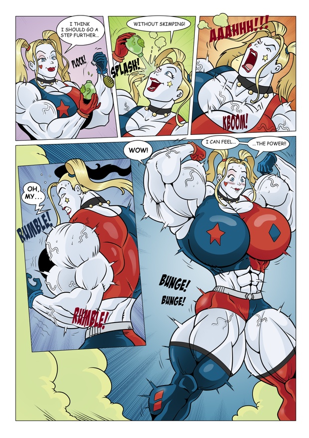 harley quinn dc comics female muscle growth