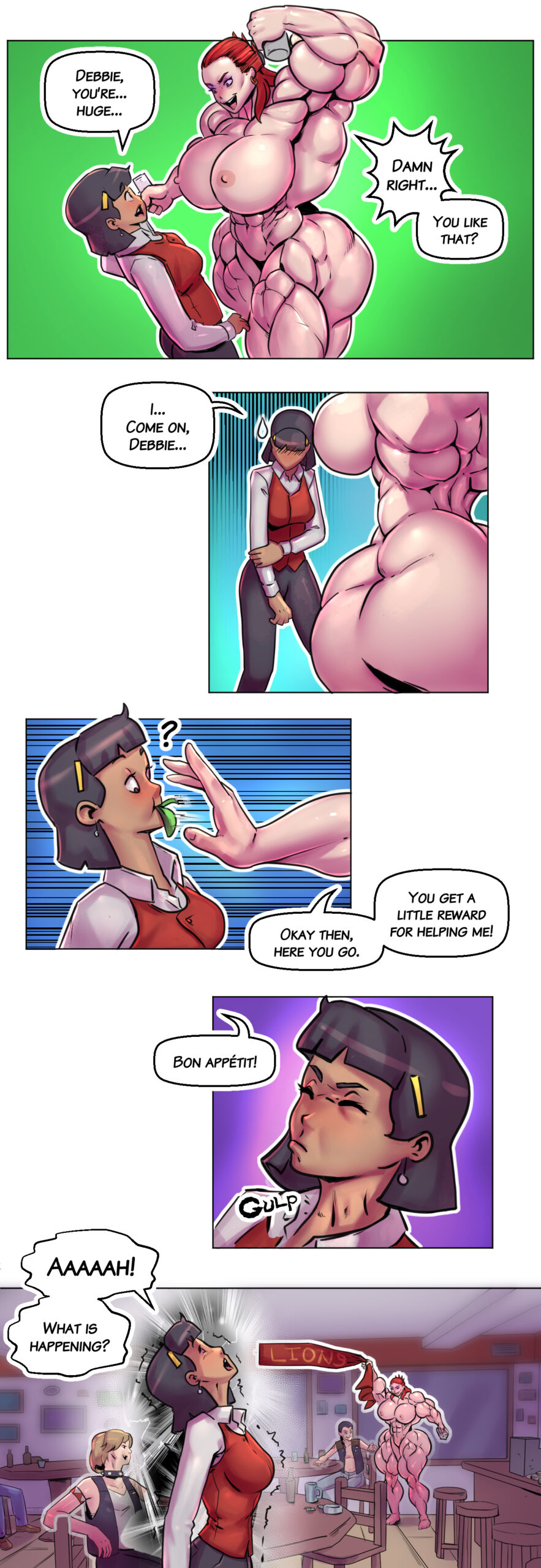 female muscle growth comic