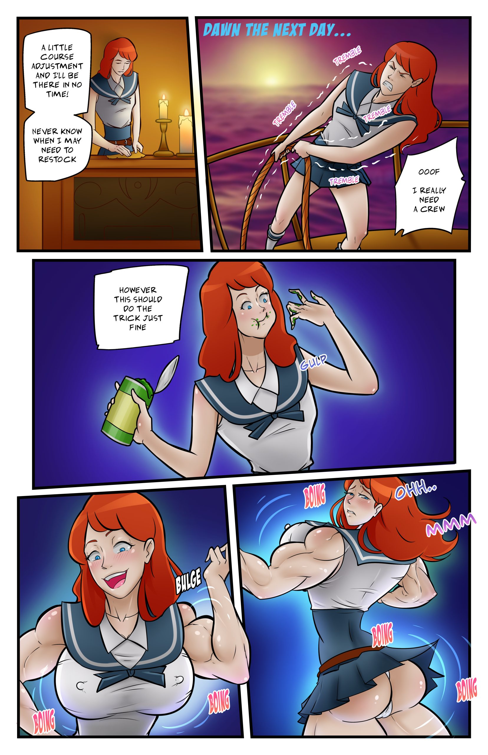 female muscle growth comic