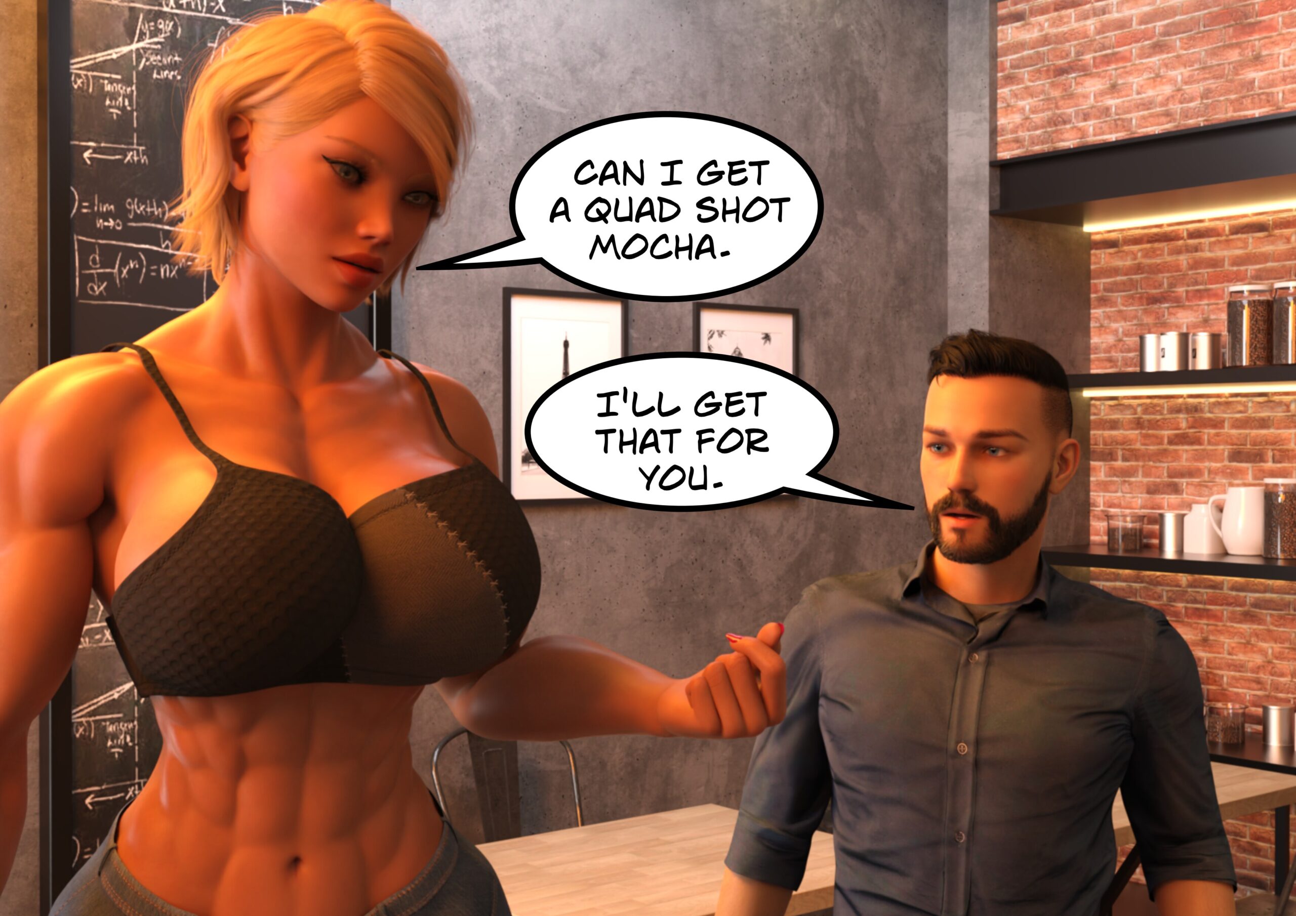 female muscle growth comic