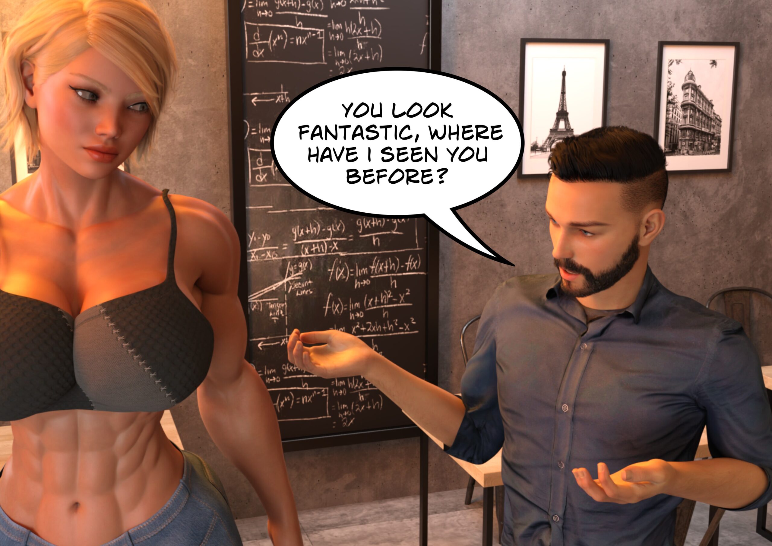 female muscle growth comic