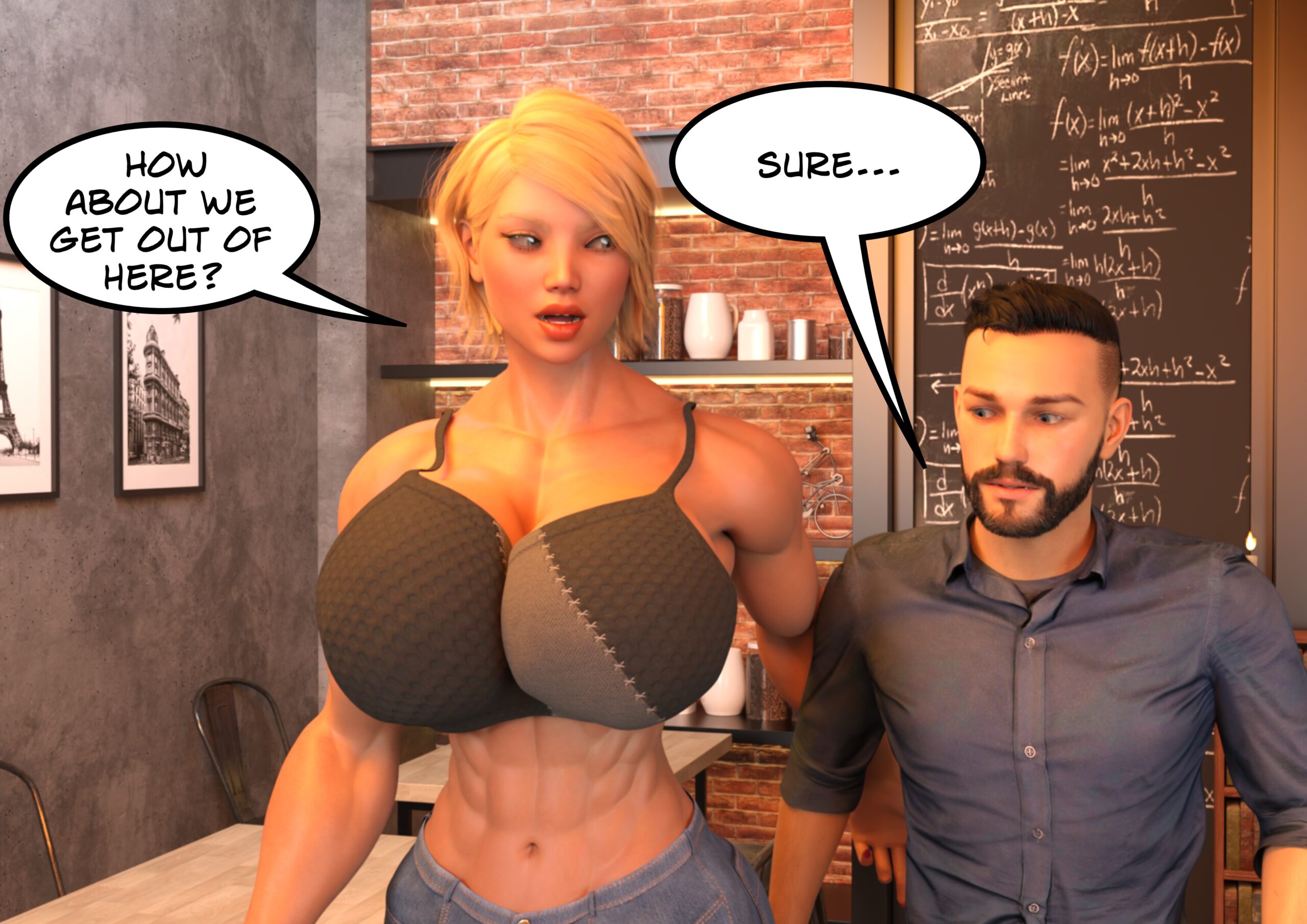 female muscle growth comic