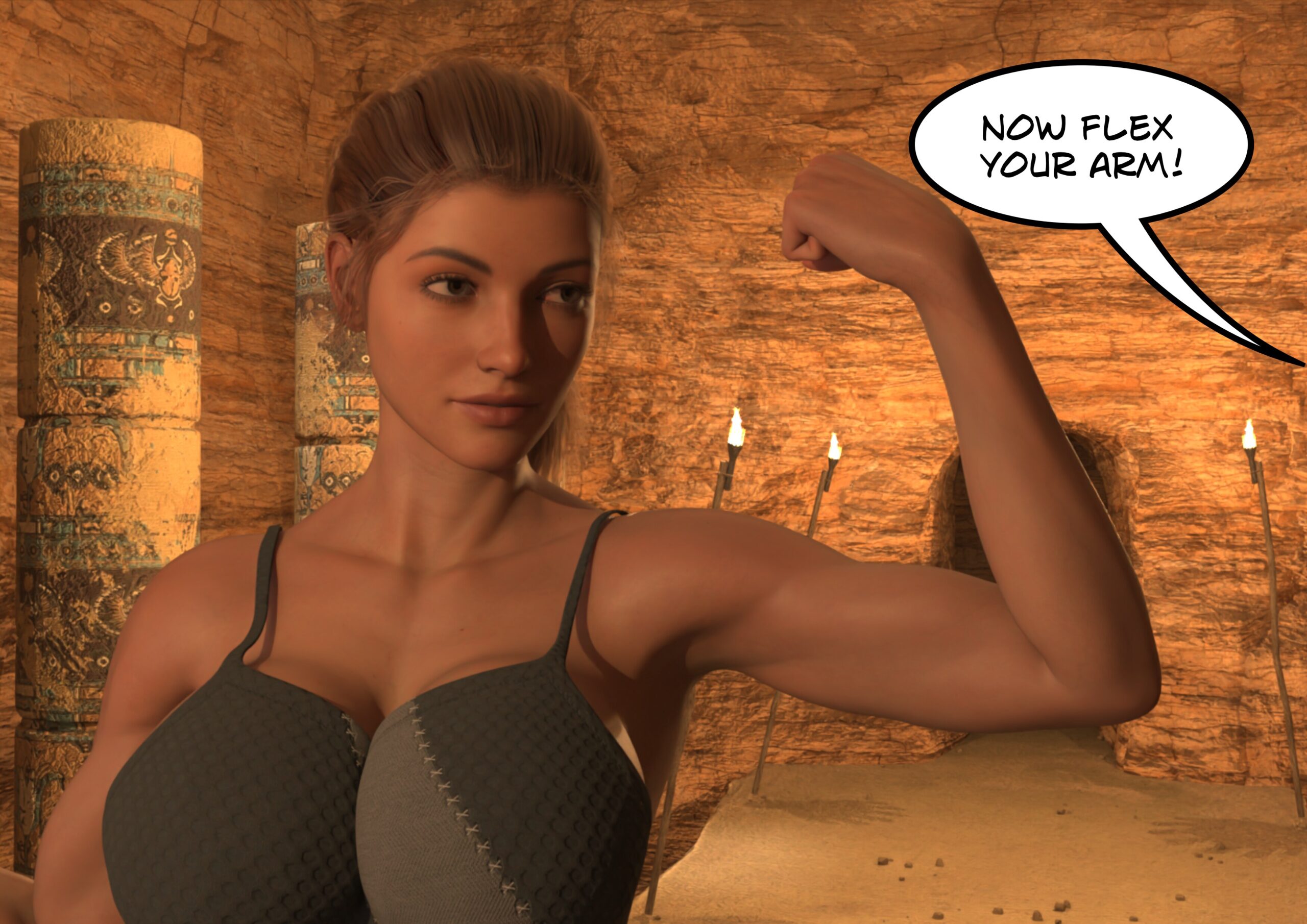 female muscle growth comic