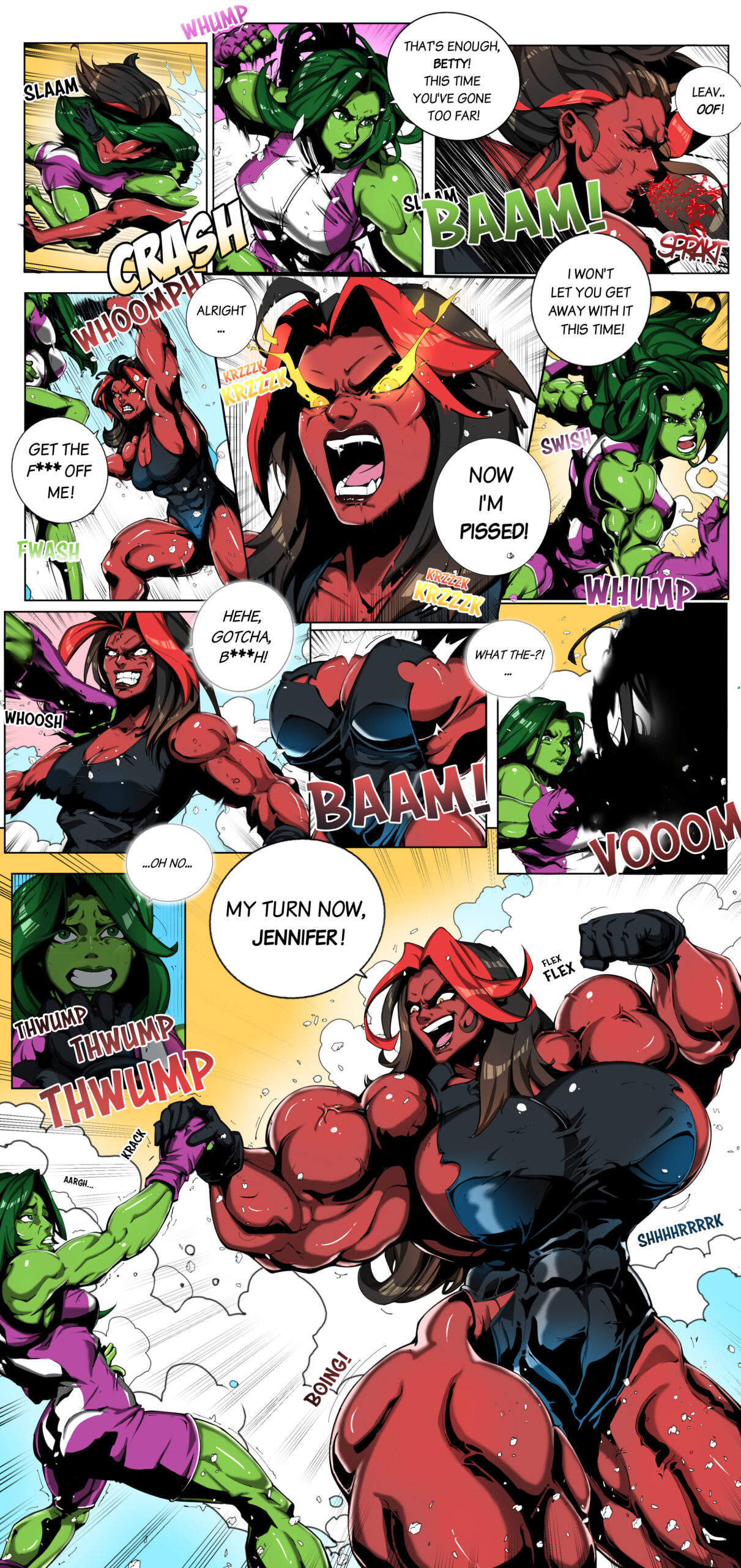 red she-hulk female muscle growth