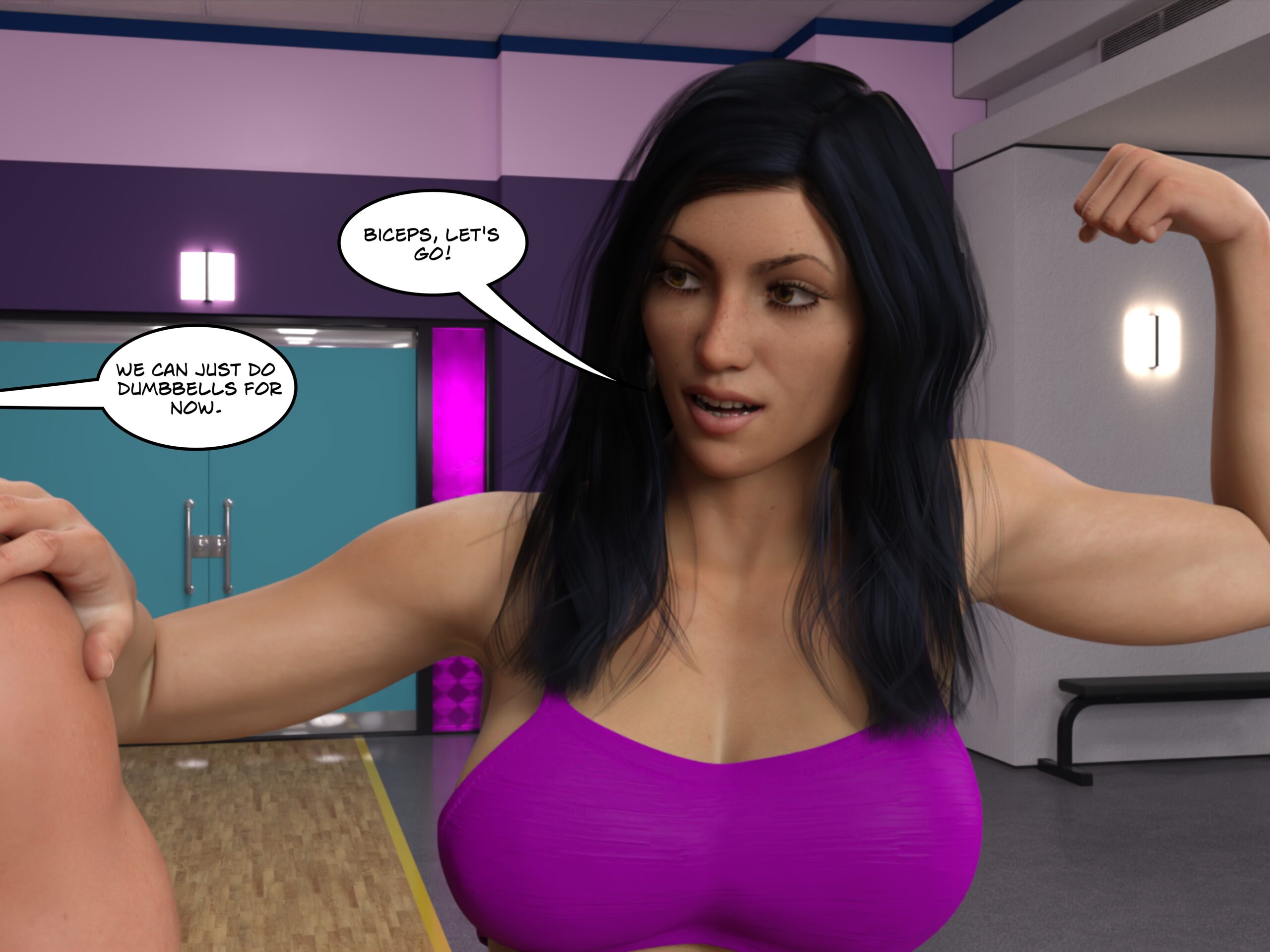 female muscle growth comic